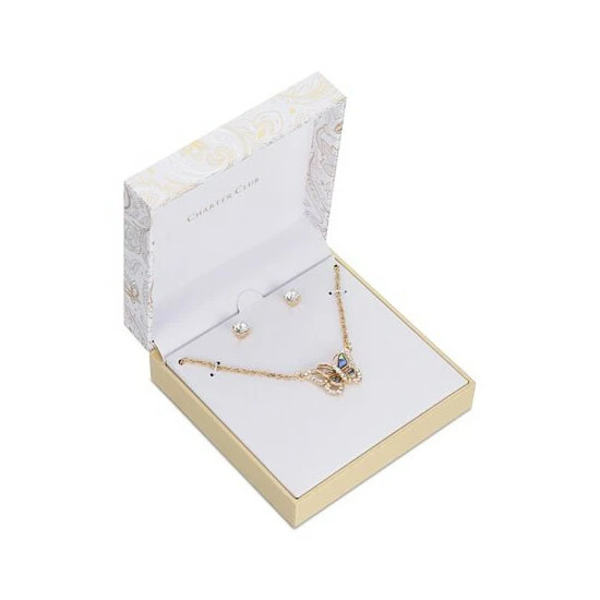 Discount 🛒 Charter Club Gold-Tone Crystal & Abalone Butterfly Pendant Necklace & Stud Earrings Set, Created For Macy's 🛒 - Image 2