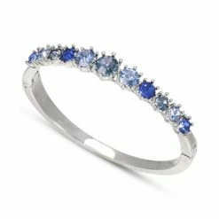 Wholesale 🌟 Charter Club Silver-Tone Color Crystal Bangle Bracelet, Created For Macy's Blue 🛒