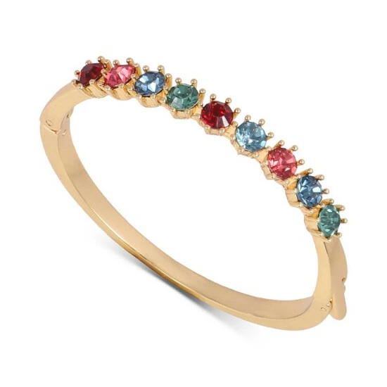 Coupon 🔥 Charter Club Gold-Tone Multicolor Crystal Bangle Bracelet, Created For Macy's 💯