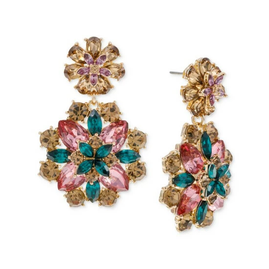 Top 10 ⌛ Charter Club Gold-Tone Multicolor Mixed Stone Flower Drop Earrings, Created For Macy's 🛒