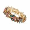 Best deal 😍 Charter Club Gold-Tone Multicolor Mixed Stone Flower Stretch Bracelet, Created For Macy's 🤩