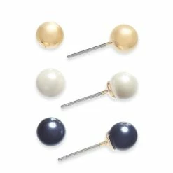 Cheapest ⭐ Charter Club Gold-Tone 3-Pc. Set Multi-Imitation Pearl Stud Earrings, Created For Macy's ⭐