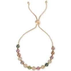 Cheap 😉 Charter Club Gold-Tone Pavé Fireball & Color Imitation Pearl Slider Bracelet, Created For Macy's Multi 🔔