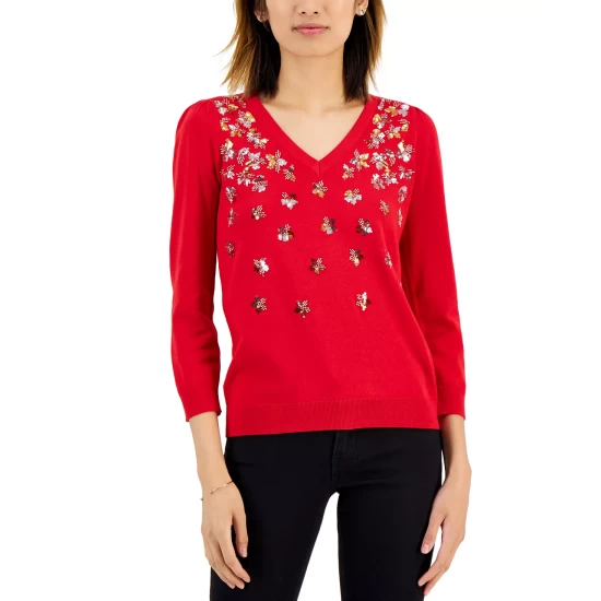 Cheap 🌟 Charter Club Printed Pintuck Top, Created For Macy's Intrepid Blue ⌛