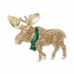 Buy 🎁 Charter Club Gold-Tone Pavé Moose Pin, Created For Macy's 👍