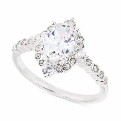 Hot Sale ❤️ Charter Club Silver-Tone Pavé Crystal Marquise Statement Ring, Created For Macy's 🌟