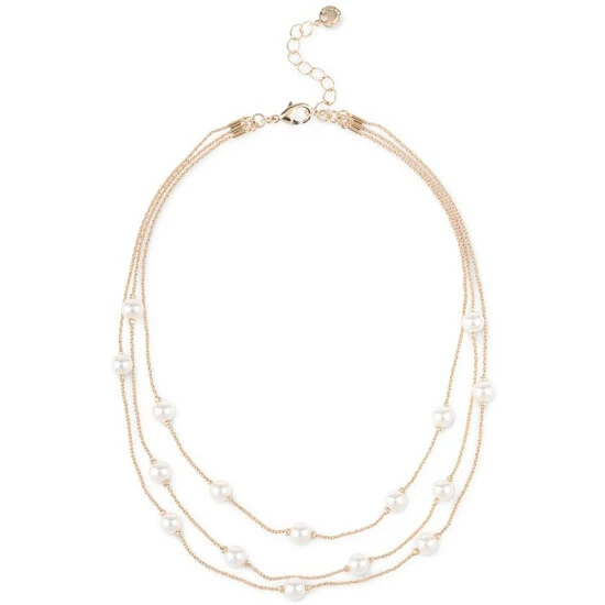 Best Pirce ⌛ Charter Club Gold-Tone Imitation Pearl Layered Necklace, 16 + 2 Extender, Created For Macy's 🌟