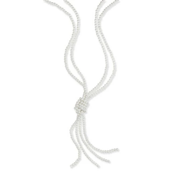 Outlet ๐งจ Charter Club Imitation Pearl Knotted Lariat Necklace, 28 + 2 Extender, Created For Macy's White ๐
