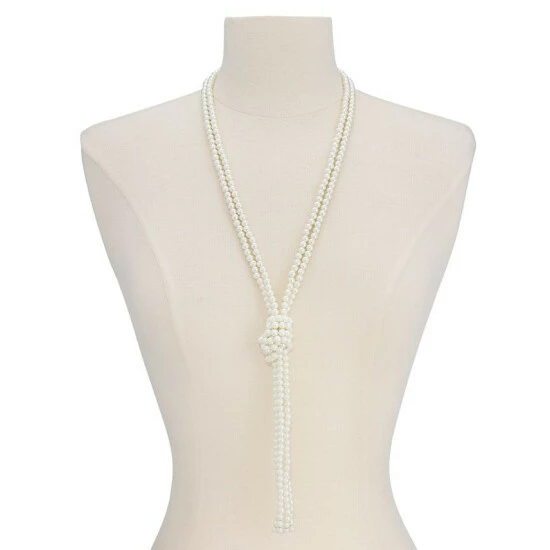 Outlet ๐งจ Charter Club Imitation Pearl Knotted Lariat Necklace, 28 + 2 Extender, Created For Macy's White ๐ - Image 2