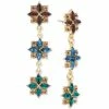 New ⌛ Charter Club Gold-Tone Multicolor Mixed Stone Flower Linear Drop Earrings, Created For Macy's 👏