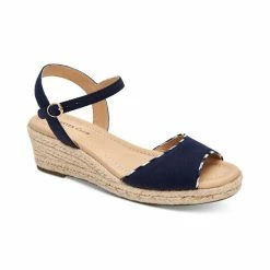 Discount 🌟 Charter Club Luchia Platform Wedge 🩴 Sandals, Created For Macy's Navy 😍