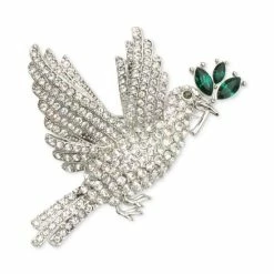 Best reviews of ⭐ Charter Club Silver-Tone Mixed Crystal Dove With Olive Branch Pin, Created For Macy's ❤️