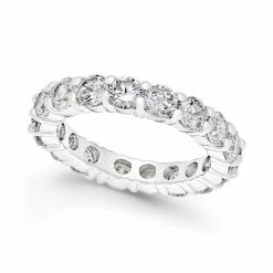 Wholesale 😉 Charter Club Crystal All-Around Ring In Fine Silver Plate, Created For Macy's 🌟