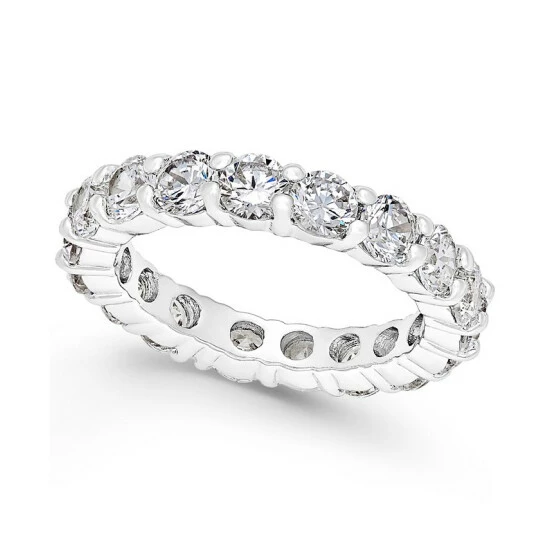 Wholesale 😉 Charter Club Crystal All-Around Ring In Fine Silver Plate, Created For Macy's 🌟