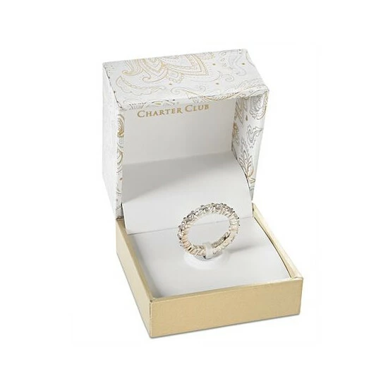 Wholesale 😉 Charter Club Crystal All-Around Ring In Fine Silver Plate, Created For Macy's 🌟 - Image 2
