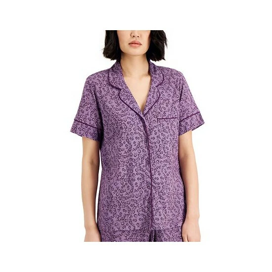 Discount ๐ Charter Club ๐ฉ Women's Notch-Collar & Cropped Pajama Pants Set Pink Sachet Floral โค๏ธ - Image 3