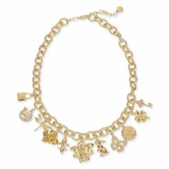 Coupon 🧨 Charter Club Gold-Tone Pavé Mixed Charm Statement Necklace, 18-1/2 + 2 Extender, Created For Macy's ✨