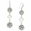Best reviews of 🎉 Charter Club Silver-Tone Pavé & Imitation Pearl Fireball Triple Drop Earrings, Created For Macy's White 🎉