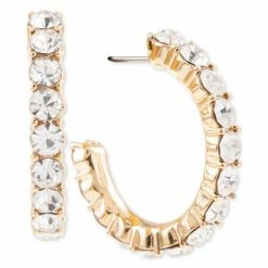 Flash Sale ๐ฅ Charter Club Gold-Tone Medium Crystal C-Hoop Earrings, 1.1, Created For Macy's ๐