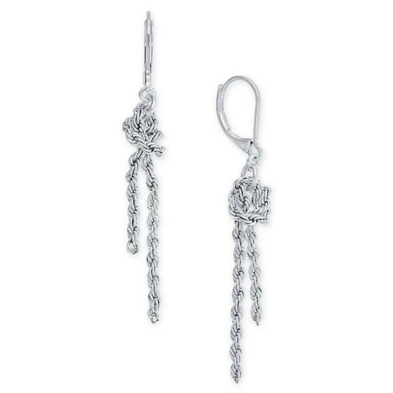 Cheap ๐งจ Charter Club Silver-Tone Knotted Chain Drop Earrings, Created For Macy's ๐ฏ