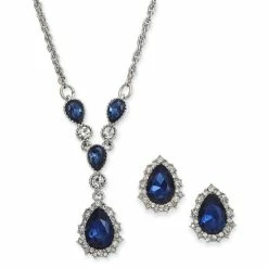 Top 10 ๐ Charter Club Silver-Tone Crystal And Stone Lariat Necklace & Stud Earrings Set, 17 + 2 Extender, Created For Macy's ๐ฅฐ