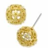 Best Pirce ⌛ Charter Club Crystal Filigree Stud Earrings, Created For Macy's Gold 🥰