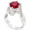 Outlet ⭐ Charter Club Silver-Tone Pavé & Color Crystal Solitaire Ring, Created For Macy's Red ❤️