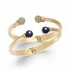 Budget ⌛ Charter Club 2-Pc. Set Pavé Bead & Imitation Pearl Cuff Bracelets, Created For Macy's Navy Blue ⭐