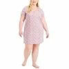Hot Sale ❤️ Charter Club Plus Size Printed Cotton Essentials Chemise Nightgown, Created For Macy's Sachet Leaves 🔥
