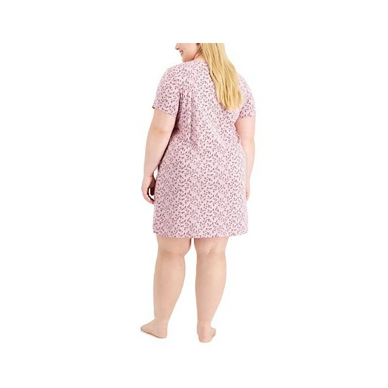 Hot Sale ❤️ Charter Club Plus Size Printed Cotton Essentials Chemise Nightgown, Created For Macy's Sachet Leaves 🔥 - Image 2