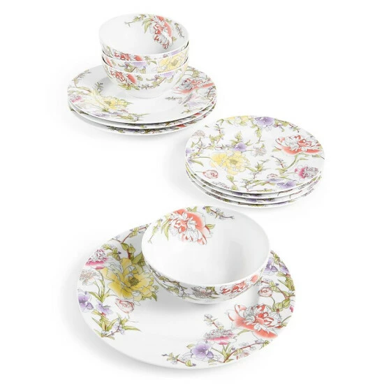 Promo 😉 Charter Club Blossom 12-Pc. Dinnerware Set, Created For Macy’s Multi ✔️
