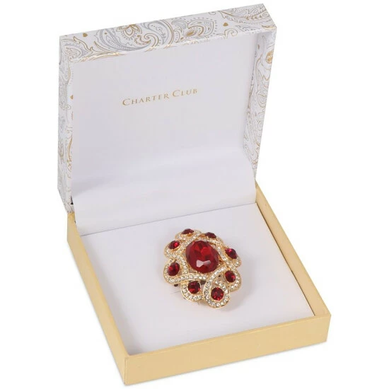 Deals ๐ Charter Club Gold-Tone Pavรฉ & Color Stone Infinity Pin, Created For Macy's Red ๐ฅ - Image 2