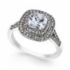 Coupon 🤩 Charter Club Double Halo Crystal Center Ring, Created For Macy's Silver 🛒