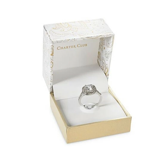 Coupon 🤩 Charter Club Double Halo Crystal Center Ring, Created For Macy's Silver 🛒 - Image 2