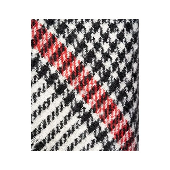 New 💯 Charter Club 👩 Women's Houndstooth-Plaid Topper Wrap, Created For Macy's Black Red 🔥 - Image 2