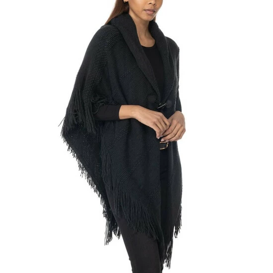 Discount 🤩 Charter Club 👩 Women's Raschel-Knit Toggle Poncho, Created For Macy's Ivory ⌛ - Image 4
