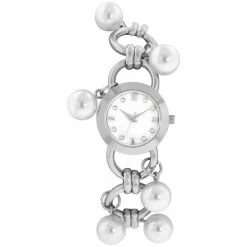 Hot Sale 🛒 Charter Club 👩 Women's Imitation Pearl Silver-Tone Link Bracelet ⌚ Watch 29mm, Created For Macy's 🤩