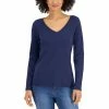 Best deal 🔥 Charter Club Petite V-Neck Top, Created For Macy's Intrepid Blue 😉