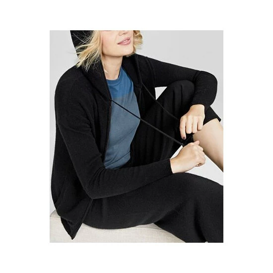 Buy โญ Charter Club Petite 100% Cashmere Zip Hoodie, Created For Macy's Ice Grey Heather ๐ - Image 2