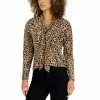 Deals 🛒 Charter Club 👩 Women's Leopard Tie-Neck Blouse, Created For Macy's Sedona Dust Combo 🔥