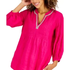 Buy 🤩 Charter Club 👩 Women's Plaid Sweater, Created For Macy's Ravishing Red Combo 🎉