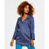 Flash Sale 🎉 Charter Club 👩 Women's Button-Up Tunic, Created For Macy's Intrepid Blue Combo 😉