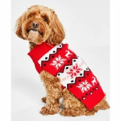 Wholesale ⭐ Charter Club 🦮 Dog Nordic Fair Isle Holiday Sweater, Created For Macy's Ravishing Red Combo ⌛