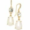 Best deal ⭐ Charter Club Gold-Tone Crystal & Imitation Pearl Drop Earrings, Created For Macy's 🔔