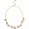 Best deal 🛒 Charter Club Gold-Tone Shell, Stone & Imitation Pearl Cluster Statement Necklace, 17 + 2 Extender, Created For Macy's Blue 🔥