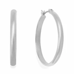 Outlet 🔥 Charter Club Medium Silver Tone Band Hoop Earrings, 1 🎉
