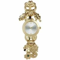 Promo ๐ Charter Club ๐ฉ Women's Gold-Tone Mixed Metal Flower Charm Bracelet โ Watch, 27mm, Created For Macy's ๐