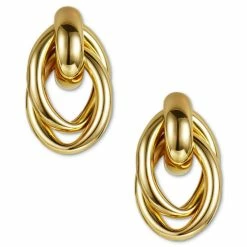 Discount ๐ Charter Club Gold-Tone Entwined Circle Doorknocker Drop Earrings, Created For Macy's โ