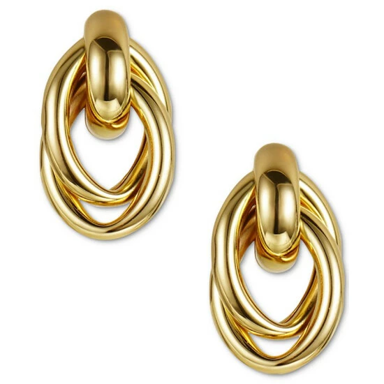 Discount ๐ Charter Club Gold-Tone Entwined Circle Doorknocker Drop Earrings, Created For Macy's โ