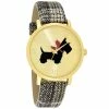 Deals 🌟 Charter Club 👩 Women's Scottie 🐕 Dog Black Plaid Strap ⌚ Watch 40mm, Created For Macy's Gold 🔥